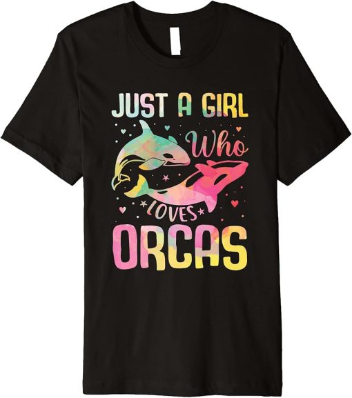 Funny Just A Girl Who Loves Orcas Premium T-Shirt